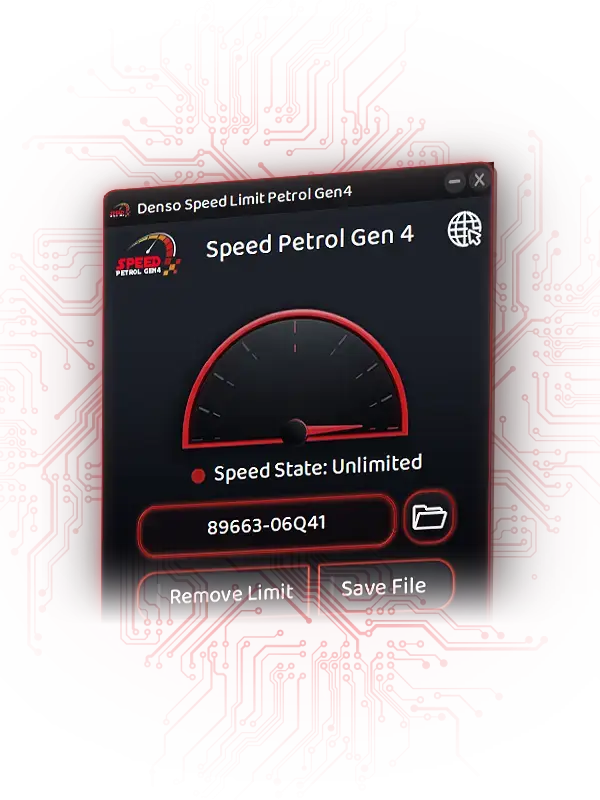 Speed limiter removal tool for removing factory speed limit from supported Petrol Gen 4 ECU files